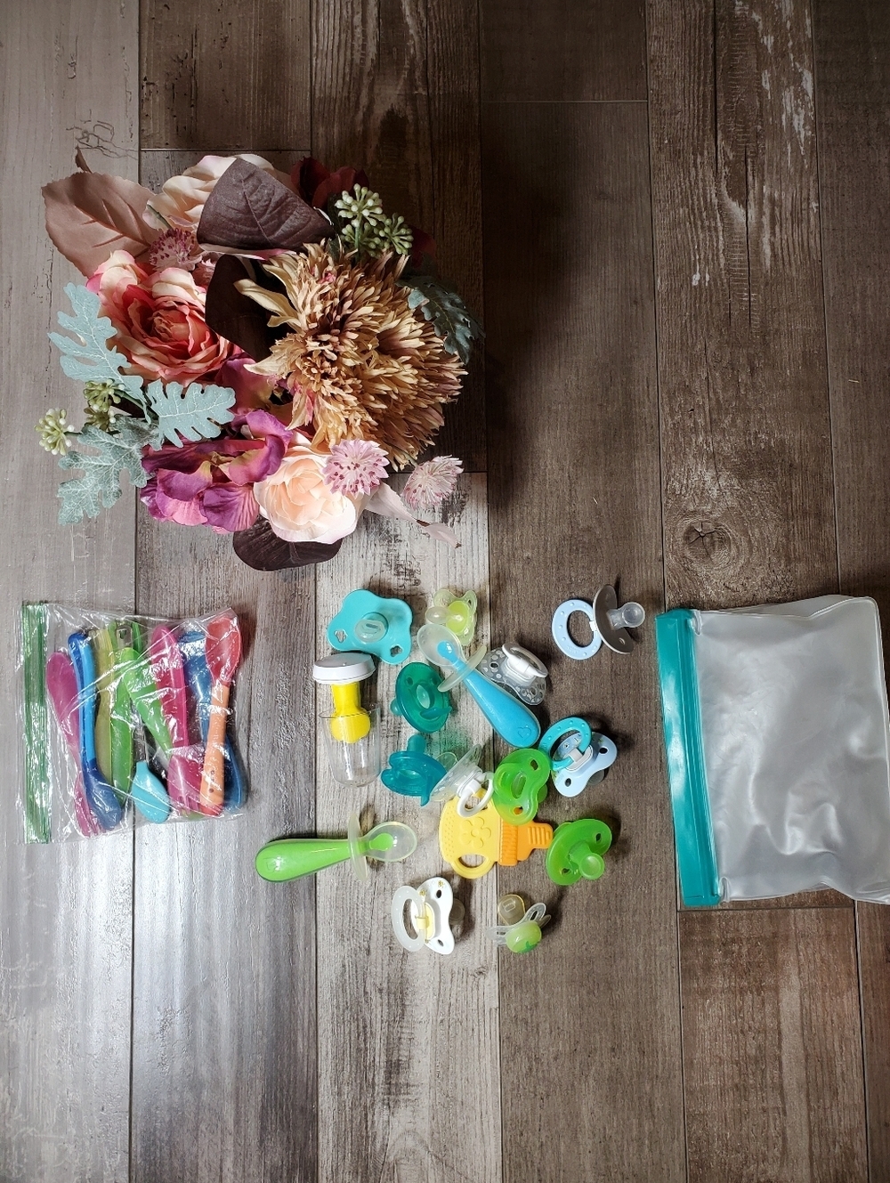 Baby Binkies Pacifiers Teethers Toothbrush Infant Feeding Utensil Bundle